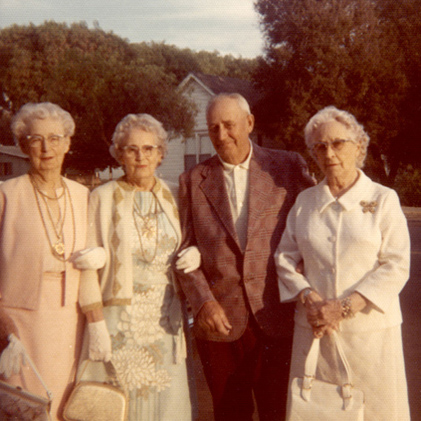 Connie Miller Baker, Esther Miller Breisch, Frederick Spurstow Miller, and Ethel Miller Boyd, 1973.